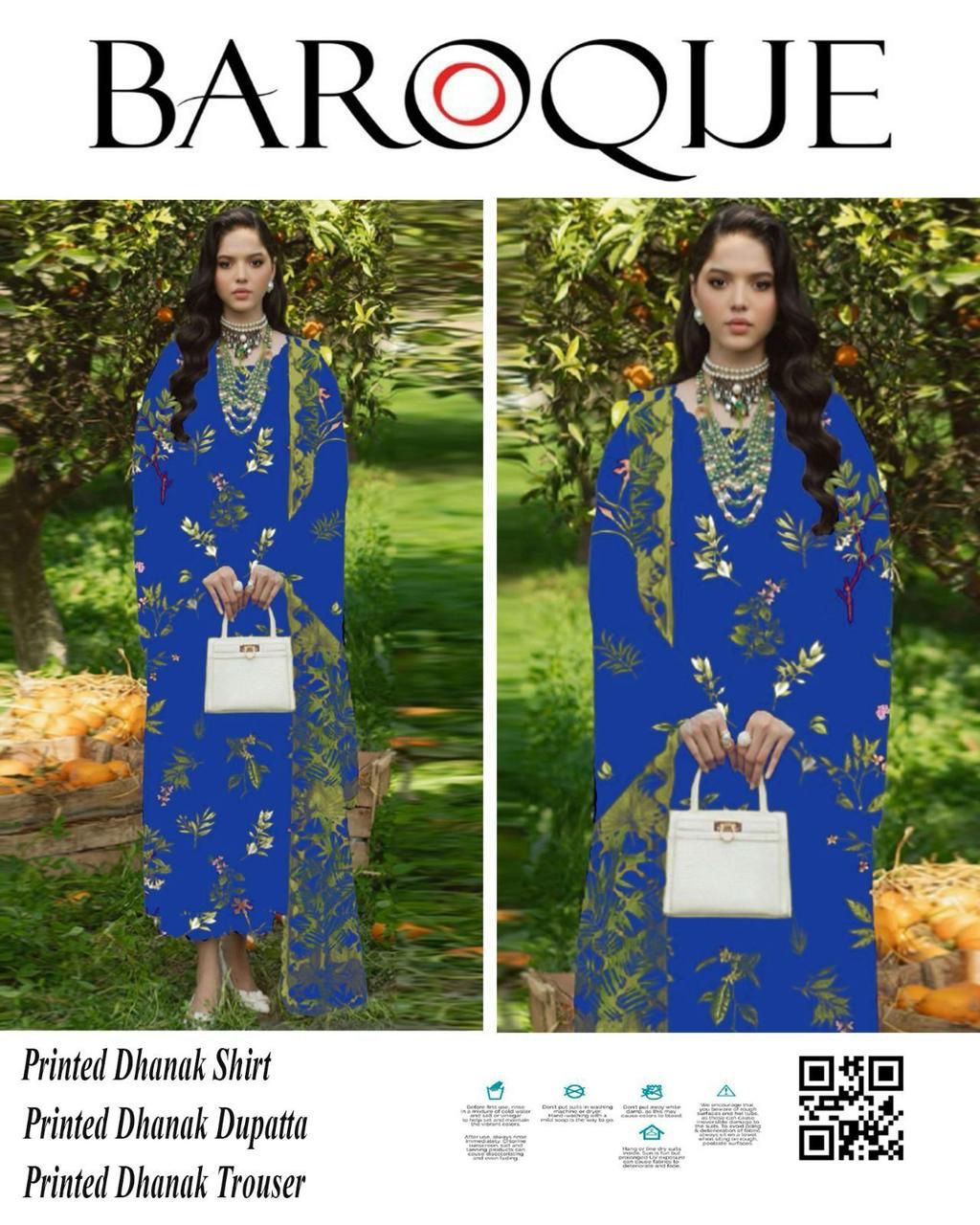 BAROQUE 3-PIECE DHANAK ALLOVER PRINTED