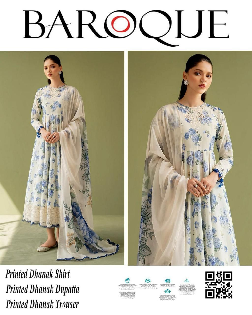 BAROQUE 3-PIECE DHANAK ALLOVER PRINTED