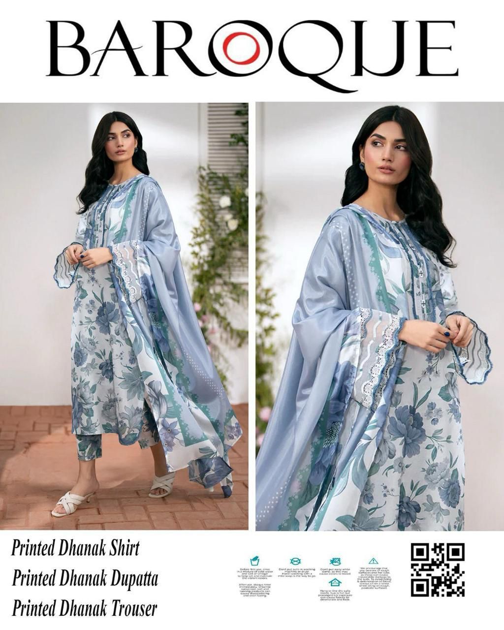 BAROQUE 3-PIECE DHANAK ALLOVER PRINTED