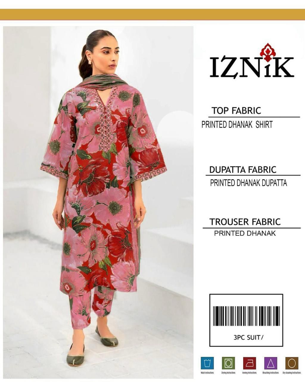 IZNIK 3-PIECE DHANAK ALLOVER PRINTED (Copy)