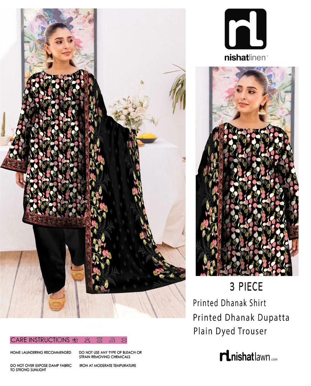 NISHAT 3-PIECE DHANAK ALLOVER PRINTED
