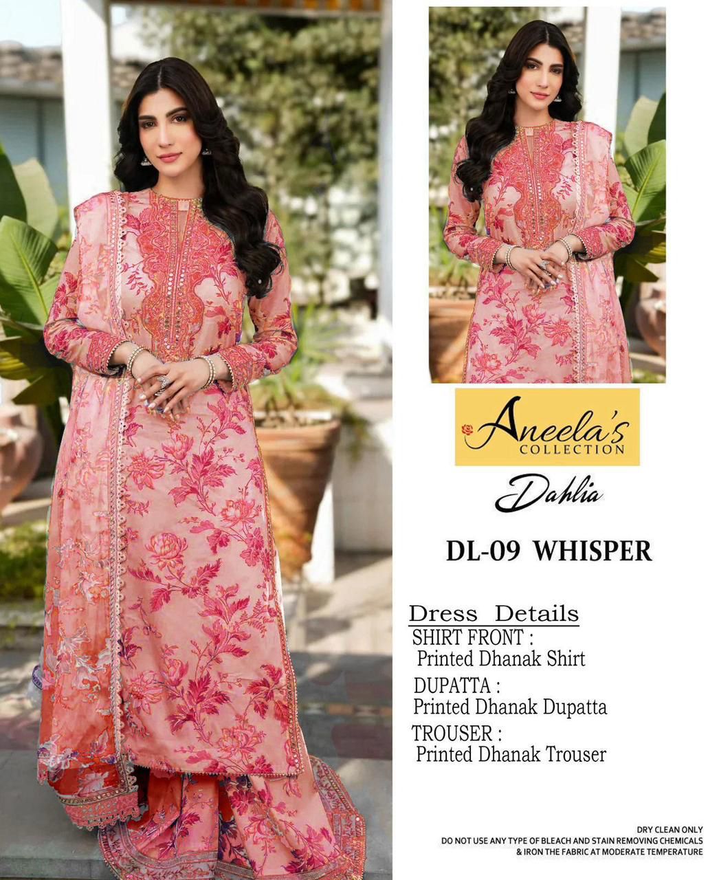 ANEELA'S 3-PIECE DHANAK ALLOVER PRINTED