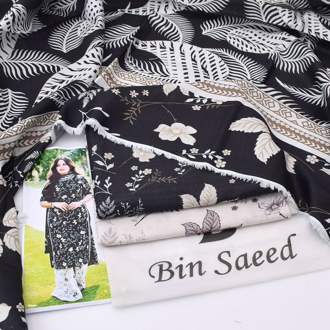 BIN SAEED 3 PIECE KHADDAR ALL OVER PRINTED