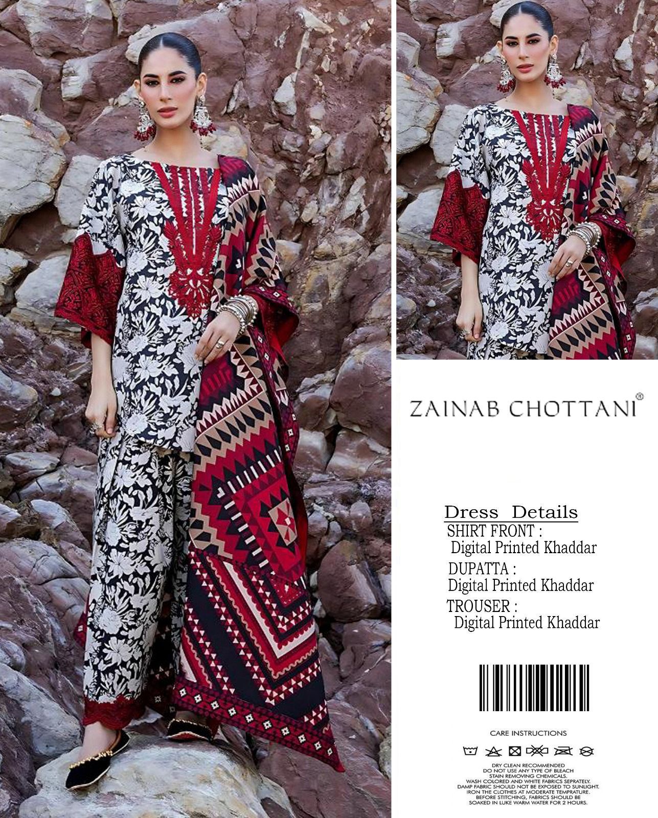ZAINAB CHOTTANI 3 PIECE KHADDAR ALL OVER PRINTED