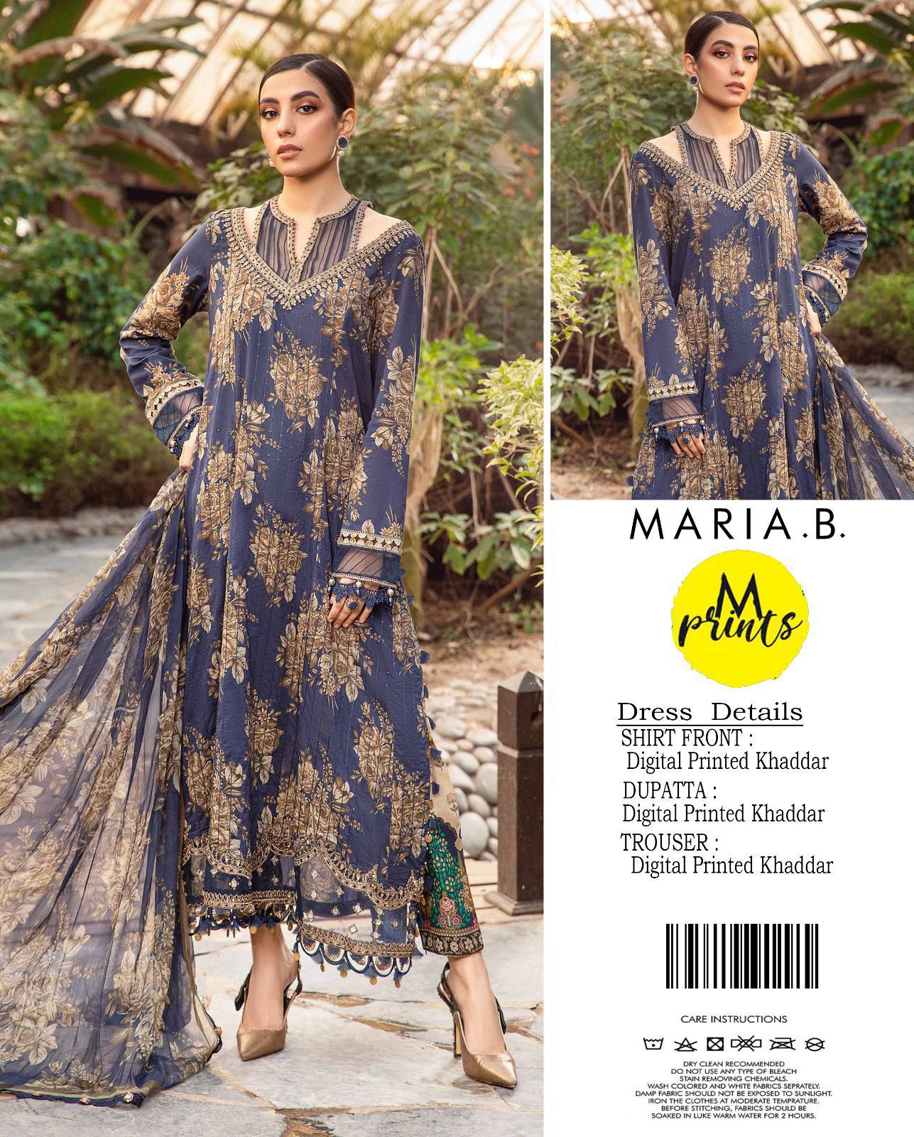 MARIA.B 3 PIECE KHADDAR ALL OVER PRINTED