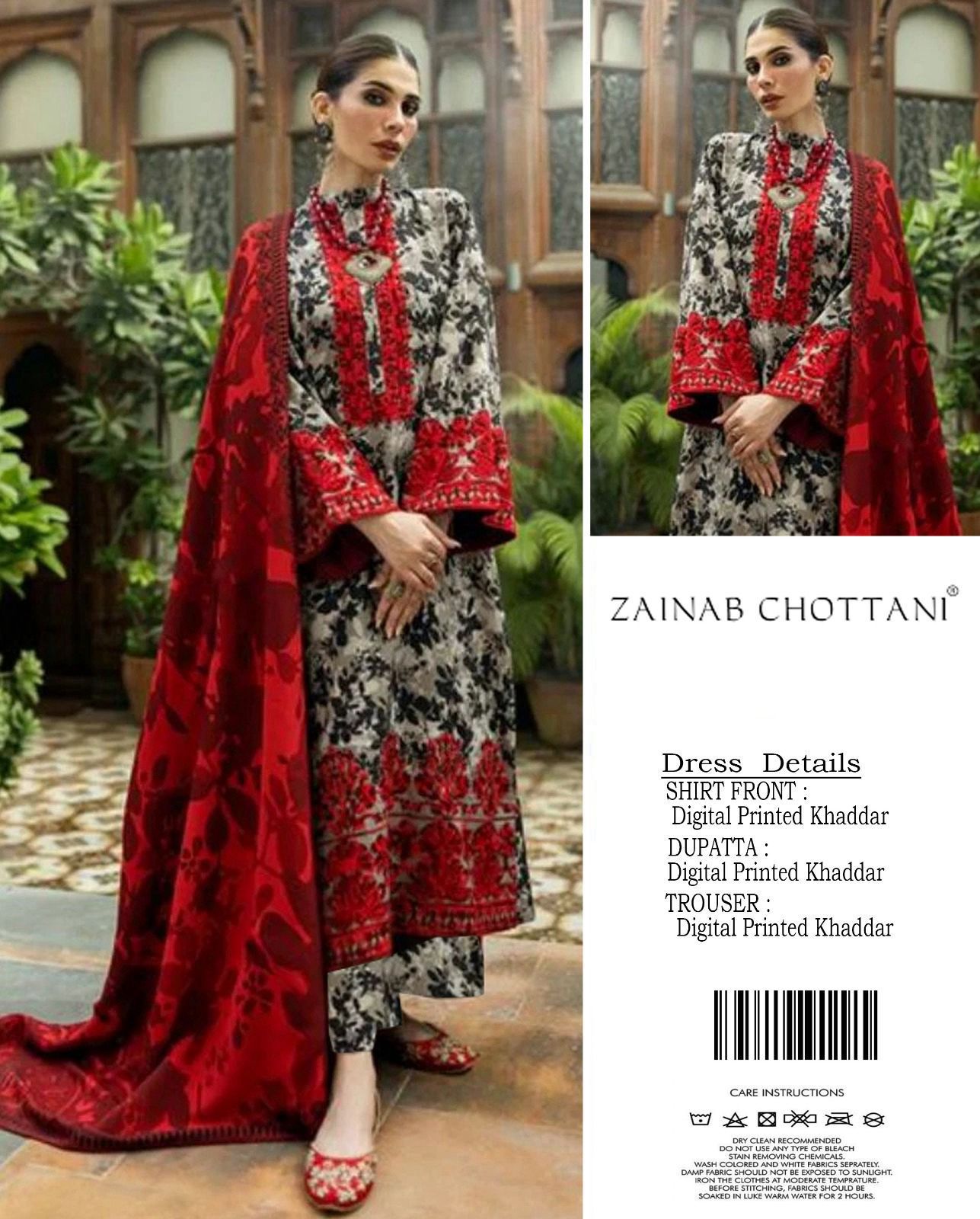 ZAINAB CHOTTANI 3 PIECE KHADDAR ALL OVER PRINTED