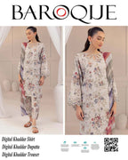 BAROQUE 3 PIECE KHADDAR ALL OVER PRINTED