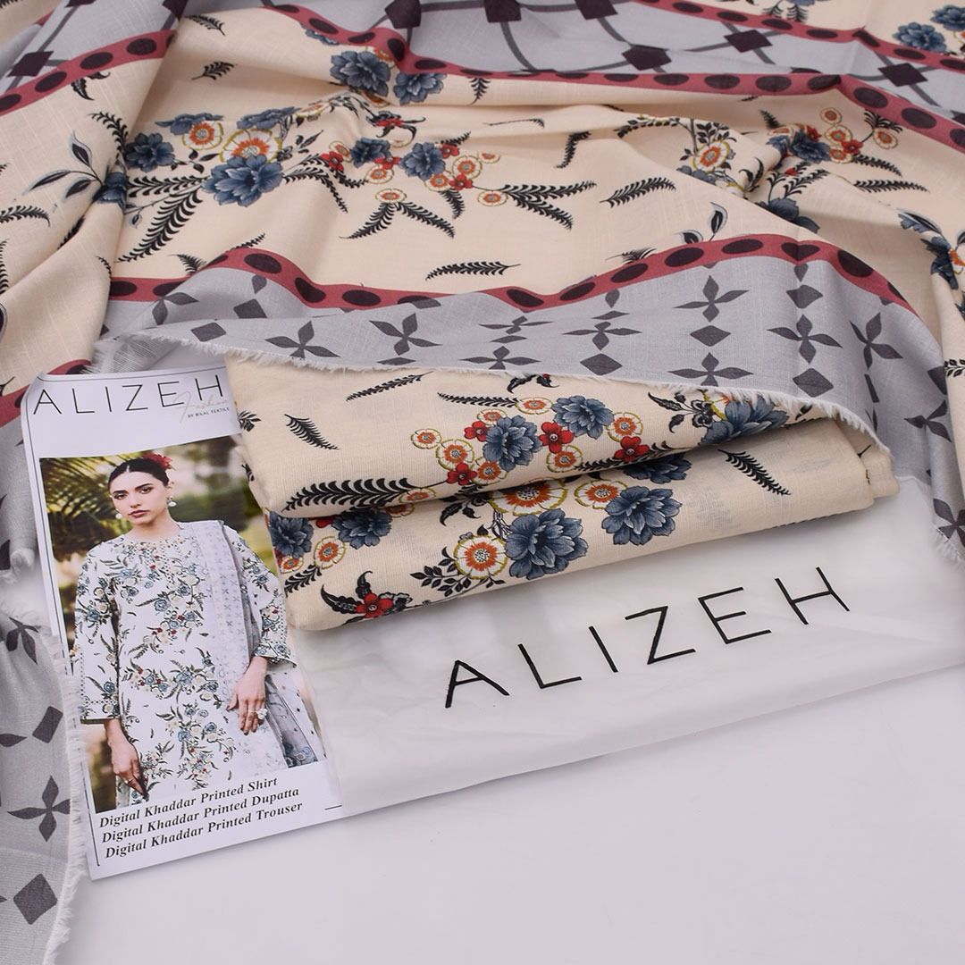 ALIZEH 3 PIECE KHADDAR ALL OVER PRINTED