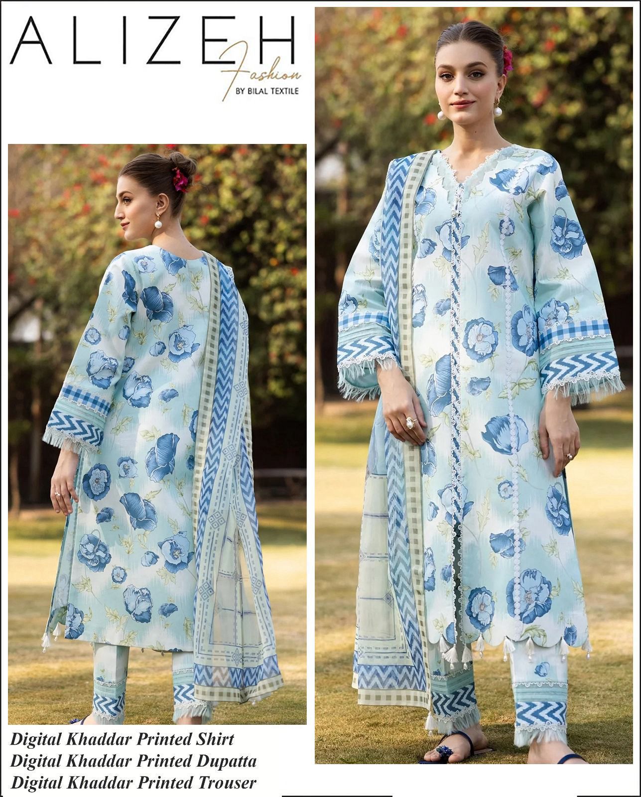 ALIZEH 3 PIECE KHADDAR ALL OVER PRINTED