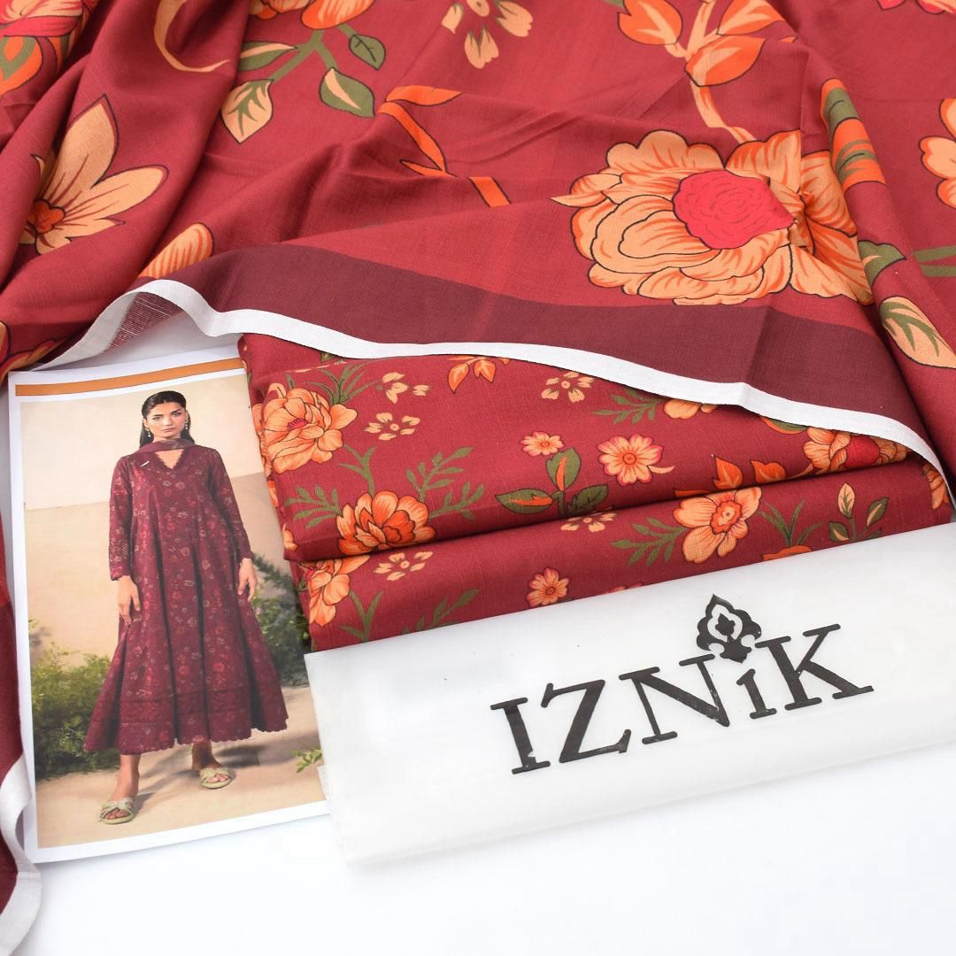 IZNIK 3 PIECE KHADDAR ALL OVER PRINTED