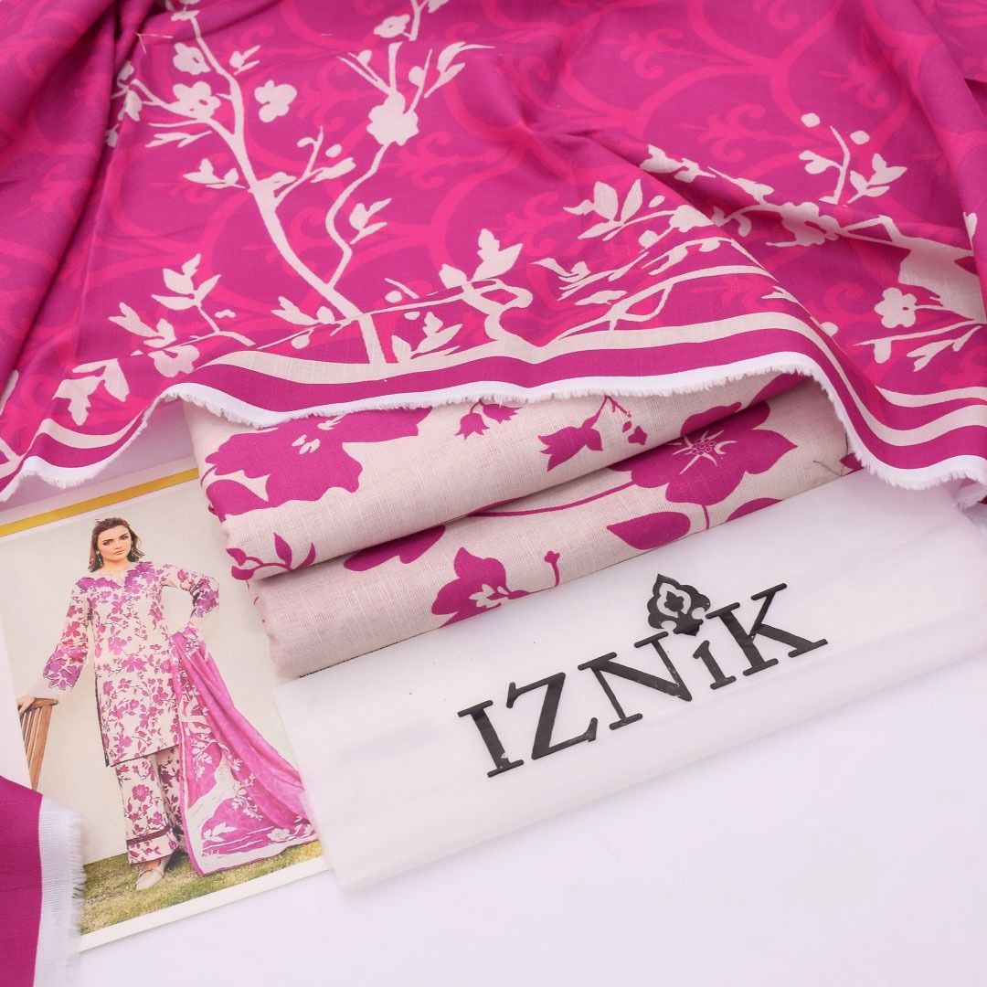 IZNIK 3 PIECE KHADDAR ALL OVER PRINTED