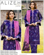 ALIZEH 3 PIECE KHADDAR ALL OVER PRINTED