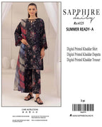 SAPPHIRE 3 PIECE KHADDAR ALL OVER PRINTED