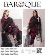 BAROQUE 3 PIECE KHADDAR ALL OVER PRINTED