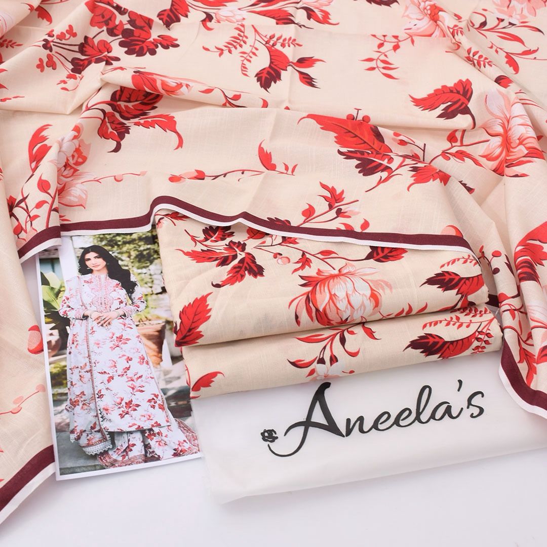 ANEELA'S 3 PIECE KHADDAR ALL OVER PRINTED