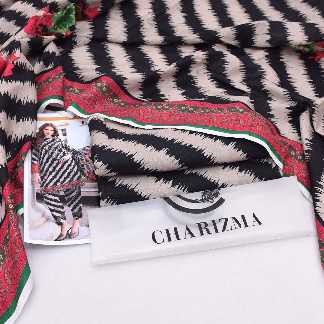 CHARIZMA 3 PIECE KHADDAR ALL OVER PRINTED