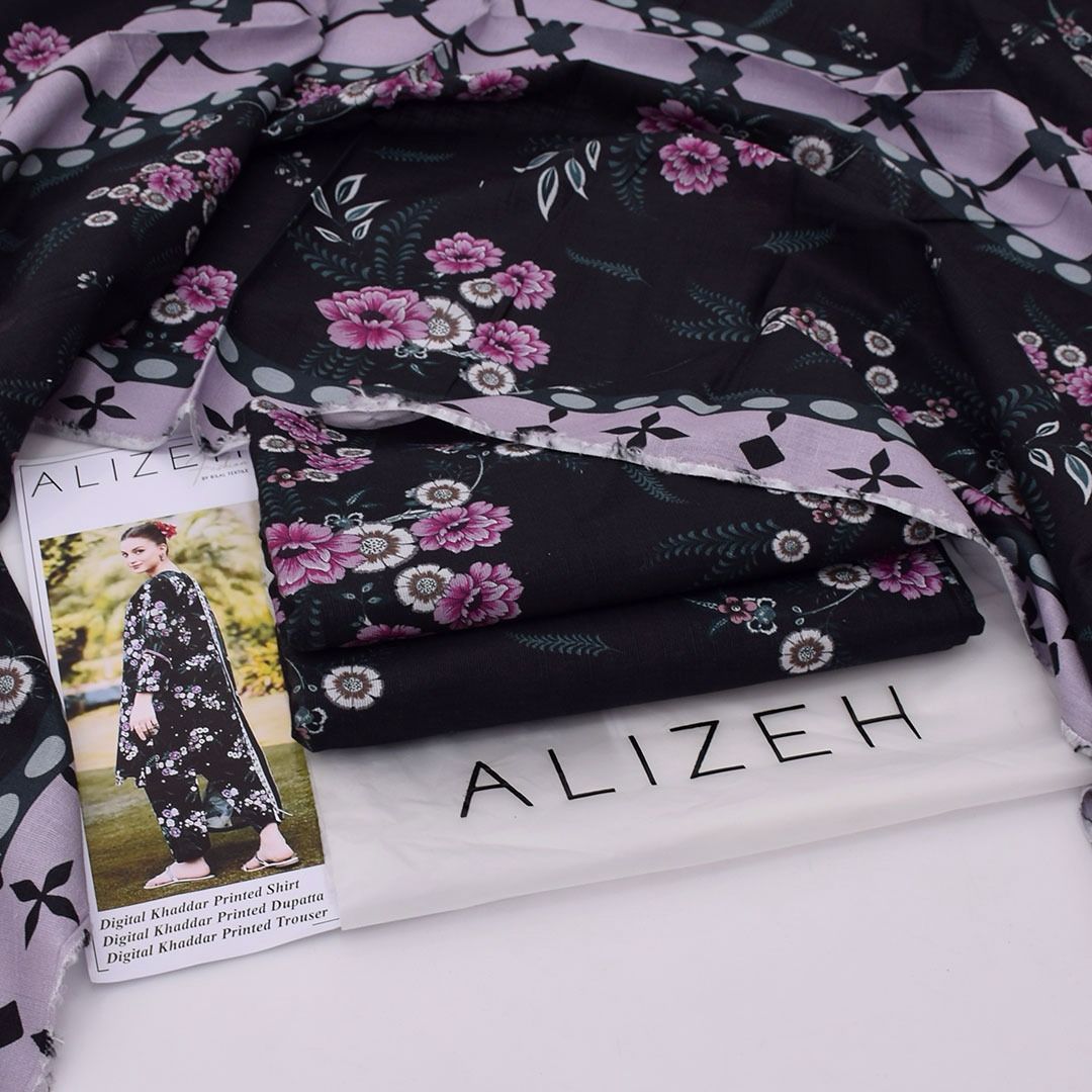 ALIZEH 3 PIECE KHADDAR ALL OVER PRINTED