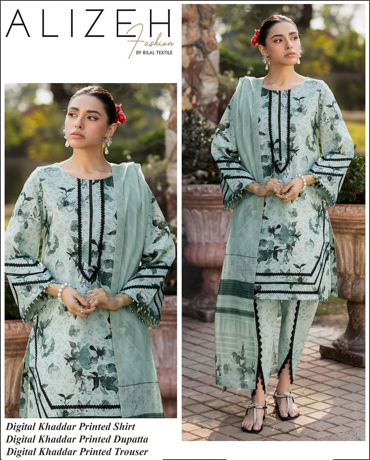 ALIZEH 3 PIECE KHADDAR ALL OVER PRINTED