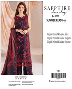SAPPHIRE 3 PIECE KHADDAR ALL OVER PRINTED