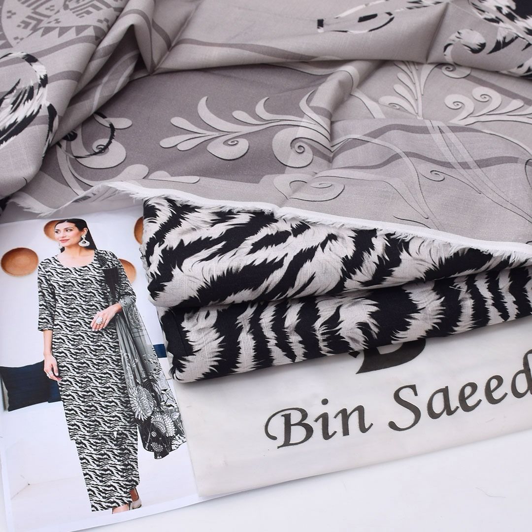 BIN SAEED 3 PIECE KHADDAR ALL OVER PRINTED