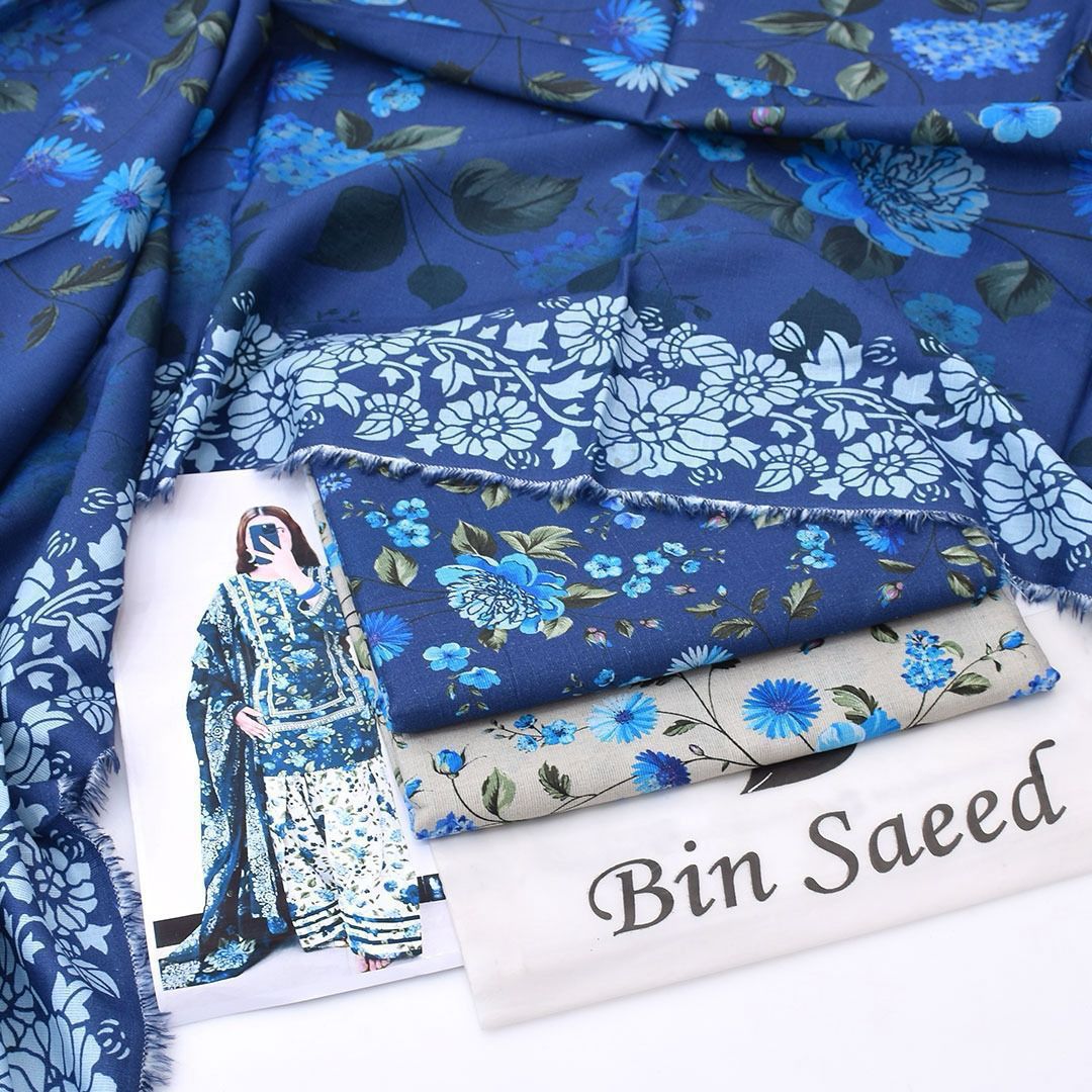 BIN SAEED 3 PIECE KHADDAR ALL OVER PRINTED