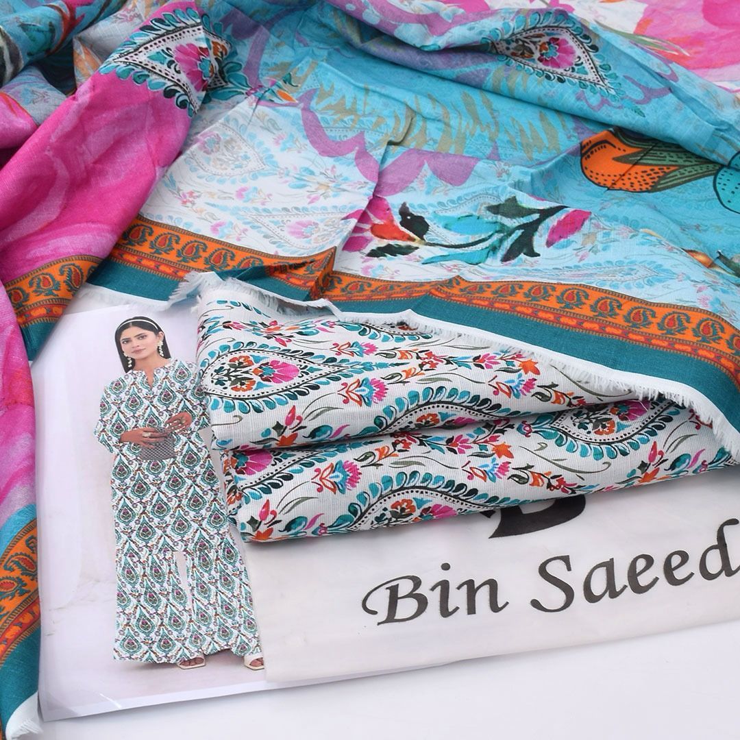 BIN SAEED 3 PIECE KHADDAR ALL OVER PRINTED